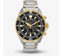 Citizen Mens Eco-Drive Chronograph Two Colour Bracelet Watch AT2434-54E