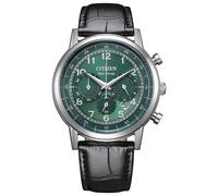 Citizen Men's Green Dial Leather Strap Watch