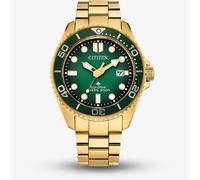 Citizen Mens Promaster Diver Gold Plated Green Dial Watch BN0262-59W