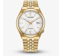 Citizen NK0022-50A Tsuyosa Men's Automatic Watch 40mm Gold | Sapphire glass, silver dial, automatic movement, date magnifier, viewing back, stainless steel strap, 5 ATM