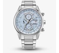 Citizen Mens World Chronograph Silver Tone Blue Dial Watch AT8260-51M