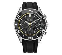 Citizen Modern Eco Drive Chronograph Men's Ceramic Bezel & Polyurethane Strap Watch