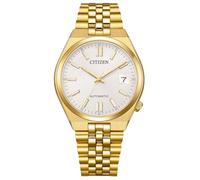Citizen NK0032-56A Tsuyosa Men's Automatic Watch 37mm Gold | Sapphire glass, silver dial, display back, date magnifier, stainless steel bracelet, 5 ATM
