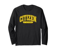 Citizen Of The World - Inspirational - Golden Yellow Graphic Long Sleeve T-Shirt