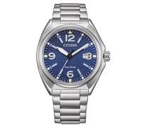 CITIZEN Eco-Drive Solar Men's Watch with 40 mm Diameter and Date in Various Designs, Blue / Metal Strap, Bracelet