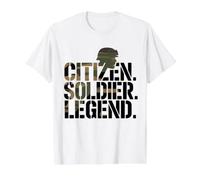 Citizen Soldier Legend Military Pride Value Graphic T-Shirt, Men, White, S