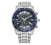 Citizen Sport Men's Eco-Drive Blue Dial Silver-Tone Stainless Steel Bracelet Watch