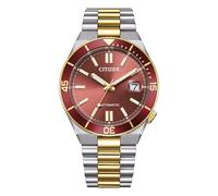 Citizen Tsuyosa Shore NJ0234-58X Automatic Men's Watch | Two-tone Case and Strap (Steel and Gold) 40 mm | Red Dial with Sapphire Glass and Lens | Sight Mechanics | WR 10 BAR