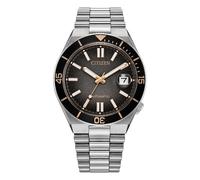 Citizen Tsuyosa Shore Timeslip Men's Limited Edition Automatic Black Dial Stainless Steel Bracelet Watch