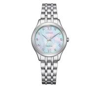 Citizen Women's Silhouette Diamond Watch, Mother-of-Pearl, 29MM, EM1010-51D | Eco-Drive Solar Powered, Mineral Crystal, Silver Tone Stainless Steel Bracelet