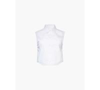 Citizens of Humanity Womens White Anders Cropped Cotton Shirt M