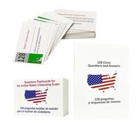 Citizenship Flash Cards 2026 - Bilingual Civics Guide | 128 Sheets English and Spanish Edition US Civics Test Flash Cards - for Capital President State History Government Questions Answers Men Women