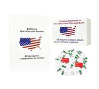 Citizenship Flash Cards 2026 | Bilingual Naturalization Guide,128 Sheets English and Spanish Edition US Civics Test Flash Cards,for Capital President State History Government Questions Answers Men Wom