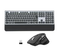 CITLLA M9100 Rechargeable Wireless Bluetooth Keyboard and Mouse Set, Multi-Device 2.4G & Bluetooth Ergonomic Keyboard,Backlit Scissor-Switch Keys Smart Fly Scrolling for Windows, MacOS