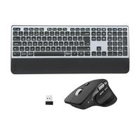 CITLLA M9100 Wireless Keyboard and Mouse Combo - Backlit Rechargeable Ergonomic, Adjustable Stand&Wrist Rest, 4-Level DPI Hyper-Fast Side Scrolling Silent Mouse for Computer Desktop PC Laptop