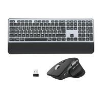 CITLLA Upgrade M9100 Wireless Keyboard Mouse Rechargeable Ergonomic Keyboard with Backlight, Adjustable Stand and Wrist Support, Hyper Fast Scrolling Mouse for Desktop PC Laptop
