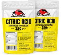 Citric Acid - 250g (Pack of 2) | Natural Limescale Remover & White Vinegar Substitute - Cleaning and Deodorizing Solution | Bath Bomb Making & Rust Removal