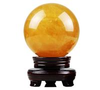 Citrine Ball Ornament Home Decoration Table Top Decor Home Decorations Divination Sphere Sculpture Crystal Prop Sphere Crystal Wooden Yellow Crystal Ball,Citrine ball-8cm