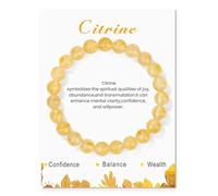 Citrine Bracelet, Adjustable Citrine Crystal Bracelets for Womens, Yellow Stone Bracelet Beaded Bracelets for Women Crystals Jewellery for Mum Gifts Birthday Valentines Mothers Day