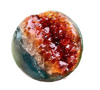 Citrine Cluster Gemstone Sphere Yellow Crystal Ball Feng Shui Rough Stone Home Decoration Collections Cornucopia,7~7.5cm