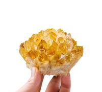 Citrine Cluster Quartz Crystal Gemstone Geode Crystals Rock Enery Decoration Ornaments, 400-500g