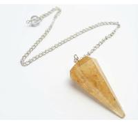 Citrine Cone Pendulum, Crystal Dowsing Tool Cone Pendulum Crystal Healing Gemstone Dowsing Reiki Men Women Gift Feng Shui (Citrine)
