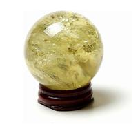 Citrine Crystal Ball Ornaments Sphere,Polished Orb Table Decor for Fortune Teller Accessories,Magic,Feng Shui,Witchcraft,Scrying,Decorative,8cm