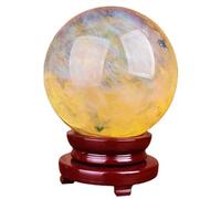 Citrine Crystal Ball with Stand Crystal Sphere Balls for Witchcraft and Decorative Balls,60~70mm