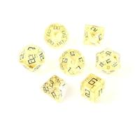 Citrine Crystal Dice - Hand-Carved Gemstone Dice D4 D6 D8 D10 D12 D20 Percentile or 7PCS Polyhedral Set for DND & RPG Games(Sevensuits)