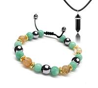 Citrine Crystal & Green Aventurine Lucky Money Wealth & Prosperity Feng Shui Bracelet Set for Men & Women