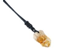 Citrine Crystal Pendant - 3cm Irregular Raw Quarrtz Stone Handmade Healing Pendant, Yellow Topaz Necklace Gemstone Birthstone Jewelry | Gift For Women Girlfriend Spiritual Crystal Charm Set