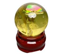Citrine Crystal Sphere Clear Quartz Rainbow Crystal Ball Sculpture Figurine with Stand,Modern Interior Design Home Decor Accessories,53~55mm