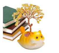 Citrine Crystals Money Tree - Citrine Cute Kitten Figurine | Crystal Tree Figure,For Desk Home Office Living Room Birthday Wedding Chinese New Year Dashboard Shop Desktop