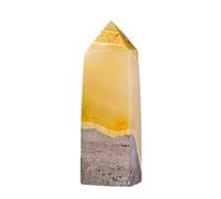 Citrine Crystals | Natural Citrine Crystal - Faceted Prism Wand Gemstones Natural Reiki Home Decoration for Living Room & Study