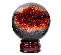 Citrine Druzy Geode Crystal Ball Stone Sphere Cluster Quartz Fengshui Accessories Rockery Ornament,400~500g