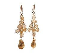Citrine Earrings Gold Plated Hook Earrings Stone Gemstone Beads For Women