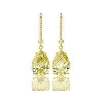 Citrine Gemstone Drop Dangle DiamondYellow Anniversary EarringFine Jewelry present