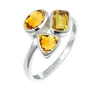 Citrine Gemstone Silver Plated Ring Men & Women Jewelry C1155AI_25_(U)