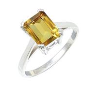 Citrine Gemstone Silver Plated Ring Men & Women Jewelry C1157AI_5_(K)
