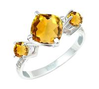 Citrine Gemstone Silver Plated Ring Men & Women Jewelry C1160AI_24_(T 1/2)