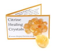 Citrine Polished Tumblestone Healing Crystals Crystal With Guide & Bag