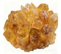Citrine Raw Crystals, Large Crystals Rough Stones Crystal for Tumbling, Cabbing, Fountain, Decoration, Polishing, Wire Wrapping, Display Decor for Home,Dark Yellow,200g