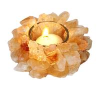 Citrine Rough Stone Votive Candle Holder Tealight Quartz Crystal Healing Gemstone Tealight Holder Home Decor Reiki Stone