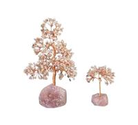 Citrine Tree Money Tree Rose Quartz Raw Stone Bedroom Study Office Home Desktop Ornaments(Pink Crystal Tree Large)