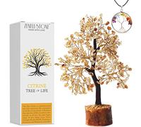 Citrine Tree of Life for Home, Office, and Desk Décor | Handmade Bonsai for Prosperity, Joy & Confidence | Perfect Success Gift for Mom & Dad