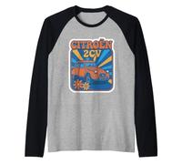 Citroën 2CV Car Retro Hippy 70s Flowers Raglan Baseball Tee