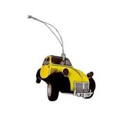 Citroen 2CV Christmas Tree Decoration - Yellow Citroen 2CV Decoration - CV6-Dec