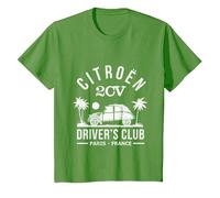 Citroën 2CV Driver's Club White Beach T-Shirt, Youth, Grass Green, 2T