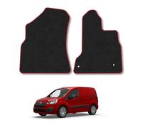 Citroen Berlingo (2008-2018) Van Mats Accessories Tailored Fit Carpet Car Floor Mats Non Slip Red Trim Accessory Durable Anti Slip Hand-Finished Compatible Full Coverage Granulated Backing Clip