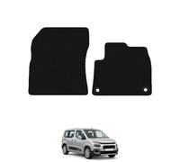 Citroen Berlingo 2019 Onwards 2 Piece Set Car Mats UK-Made Tailored Fit Carpet Floor Mats Full Coverage Compatible Accessory Black Trim